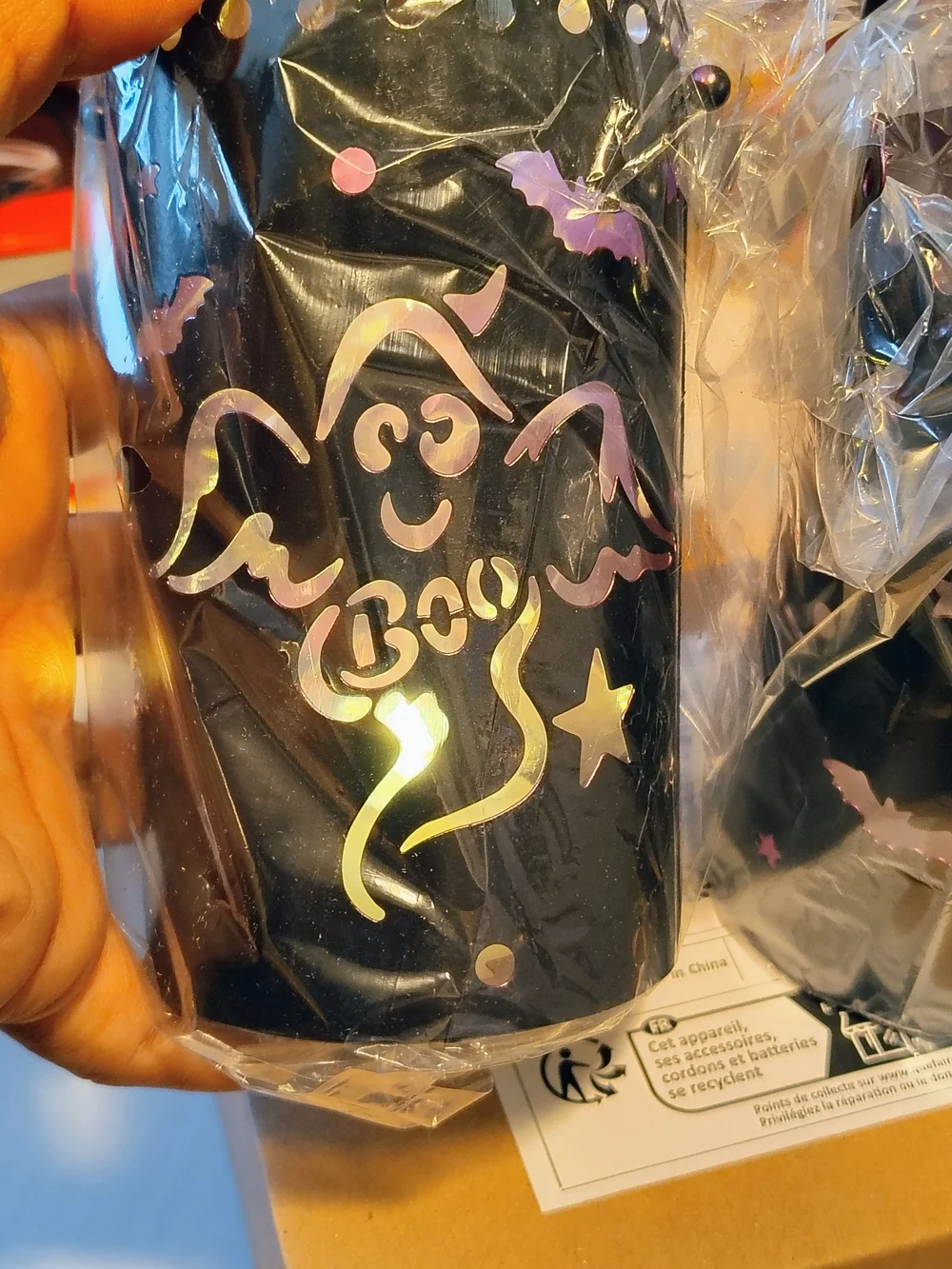 Set Of 2 Halloween Ghost Lights - Iridescent Black - Party Supplies